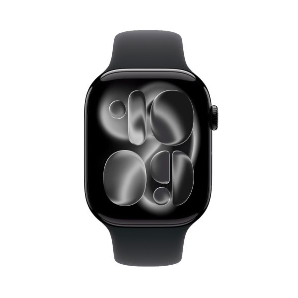 Apple Watch 11 42mm, алюминий, черный, спортивный черный ремешок S/M Apple Watch 11 42mm, алюминий, черный, спортивный черный ремешок S/M