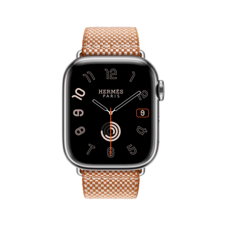 Apple Watch 11 46 Hermes, титан, серо-коричневый ремешок Toile H Single Tour Gold/Ecru Apple Watch 11 46 Hermes, титан, серо-коричневый ремешок Toile H Single Tour Gold/Ecru