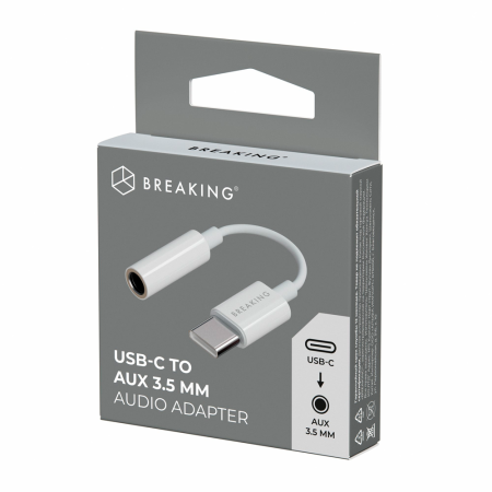 Breaking переходник Type-C/3.5 Audio Adapter (белый) 24561 Breaking переходник Type-C/3.5 Audio Adapter (белый) 24561