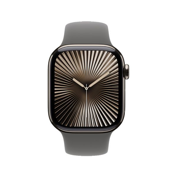 Apple Watch 10 46mm, титан, натуральный, спортивный серый ремешок S/M Apple Watch 10 46mm, титан, натуральный, спортивный серый ремешок S/M