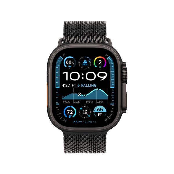 Apple Watch Ultra 2 49mm, черный, Titanium Milanese Loop M черный ремешок Apple Watch Ultra 2 49mm, черный, Titanium Milanese Loop M черный ремешок