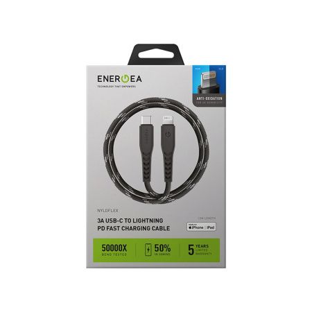 EnergEA кабель Type-C/Lightning NyloFlex C94 MFI 0.3м (черный) CBL-NFCL-BLK030 EnergEA кабель Type-C/Lightning NyloFlex C94 MFI 0.3м (черный) CBL-NFCL-BLK030