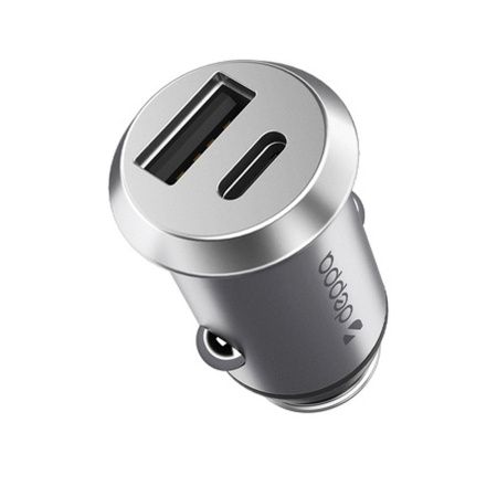 Deppa АЗУ 30W Type-C + USB A (серебристый) 11212 Deppa АЗУ 30W Type-C + USB A (серебристый) 11212