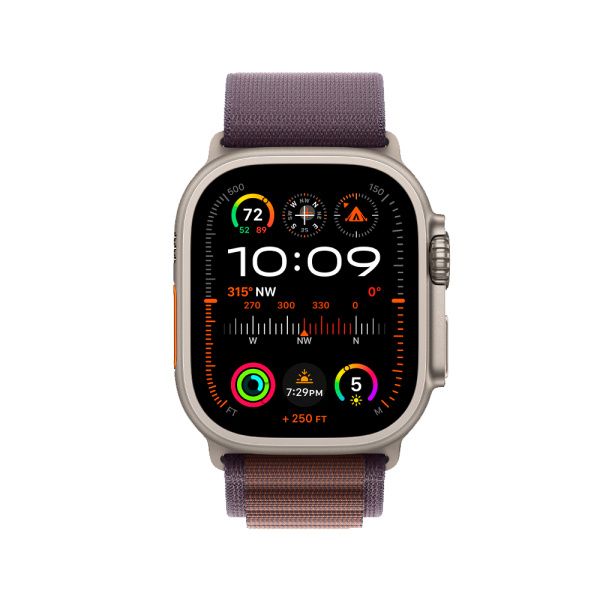 Apple Watch Ultra 2 49mm, серебристый, Alpine Loop M индиго ремешок