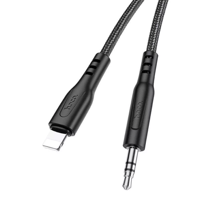 Hoco кабель Aux/Lightning 1м (черный)