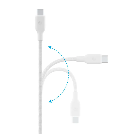 EnergEA кабель Type-C/Type-C Bazic GoCharge Weave 60W 480Mbps 1.5м (белый) CBL-GCWE-WHT150