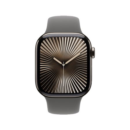 Apple Watch 10 42mm, титан, натуральный, спортивный серый ремешок M/L