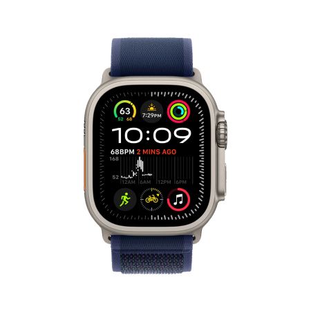 Apple Watch Ultra 2 49mm, натуральный, Trail Loop S/M синий ремешок