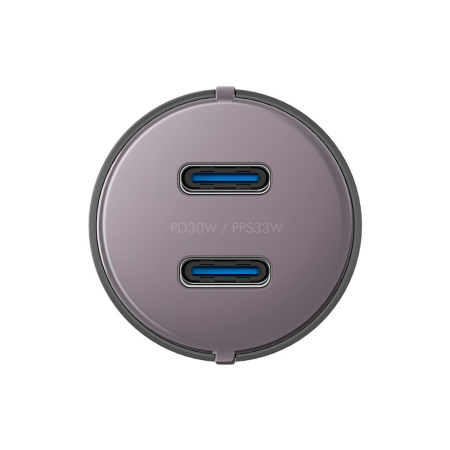 EnergEA АЗУ Alu Drive D60 66W 2x Type-C (серый) CAR-AD-D60