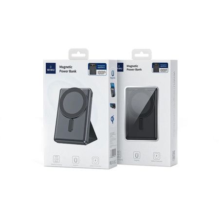 Wiwu внешний аккумулятор MagSafe с подставкой 20W 10000mAh (черный) JC-20