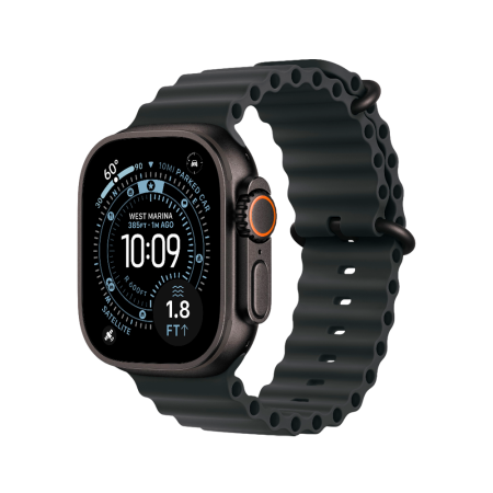 Apple Watch Ultra 3 49mm, черный, Ocean Band черный ремешок