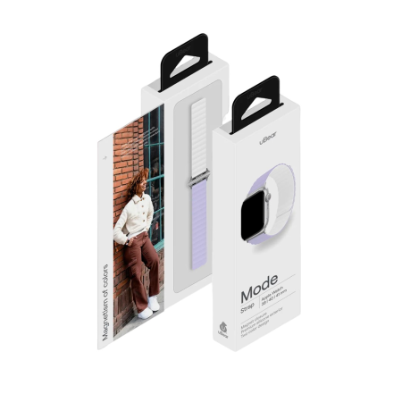uBear ремешок Mode (S/M) 41 мм (лавандовый/белый) WB12LW01SM-AW