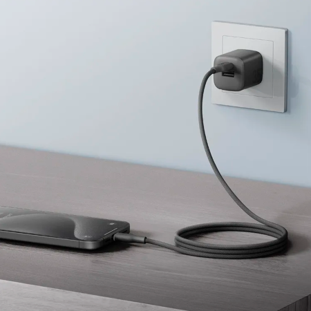 EnergEA кабель Type-C/Type-C Bazic GoCharge Weave 60W 480Mbps 1.5м (черный) CBL-GCWE-BLK150