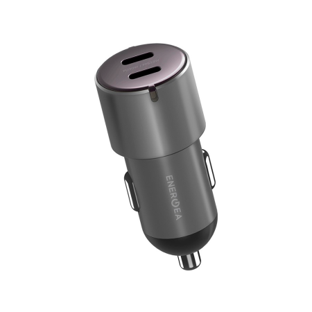 EnergEA АЗУ Alu Drive D60 66W 2x Type-C (серый) CAR-AD-D60