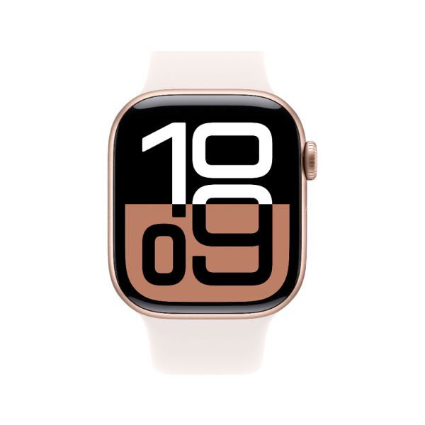 Apple Watch 10 46mm, алюминий, розовый, спортивный розовый ремешок M/L