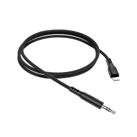 Hoco кабель Aux/Lightning 1м (черный)