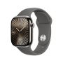 Apple Watch 10 42mm, титан, натуральный, спортивный серый ремешок M/L