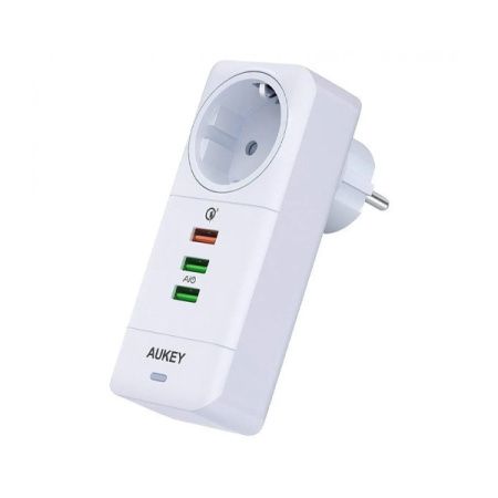 Aukey сетевой фильтр Wall Charger розетка + 3X USB A (белый) PA-W01