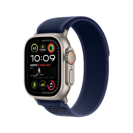 Apple Watch Ultra 2 49mm, натуральный, Trail Loop S/M синий ремешок