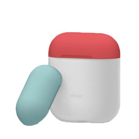 Elago чехол для AirPods силиконовый DUO Nightglow blue с крышками Rose и Blue EAPDO-LUBL-IROCBL