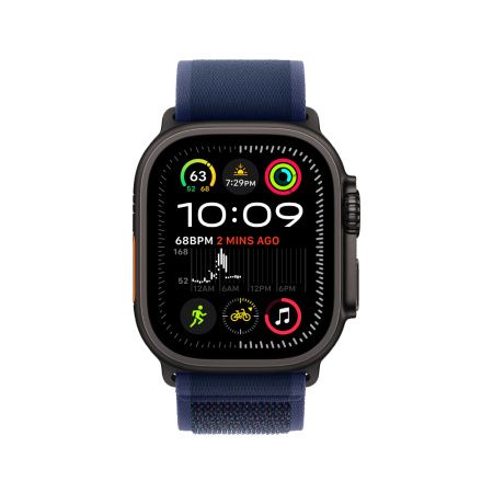 Apple Watch Ultra 2 49mm, черный, Trail Loop S/M синий ремешок