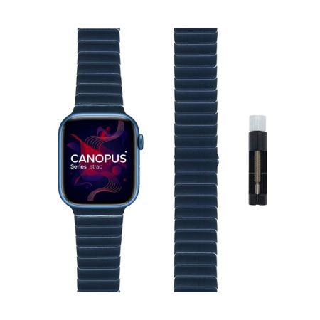 Lyambda ремешок стальной Canopus 46/49 мм (синий) DS-APG-05-44-DB