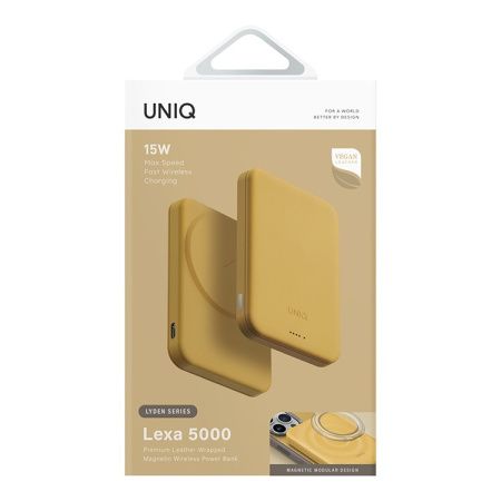 Uniq внешний аккумулятор MagSafe Lyden Lexa 15W 5000mAh (желтый) LYDENLEXA-CYELLOW