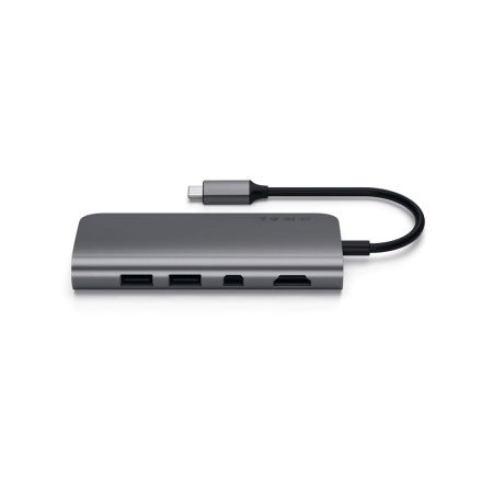 Satechi хаб Aluminum Type-C Multimedia Adapter (серый) ST-TCMM8PAM