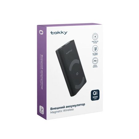 TOKKY Внешний аккумулятор MagSafe Power Bank 5000 черный